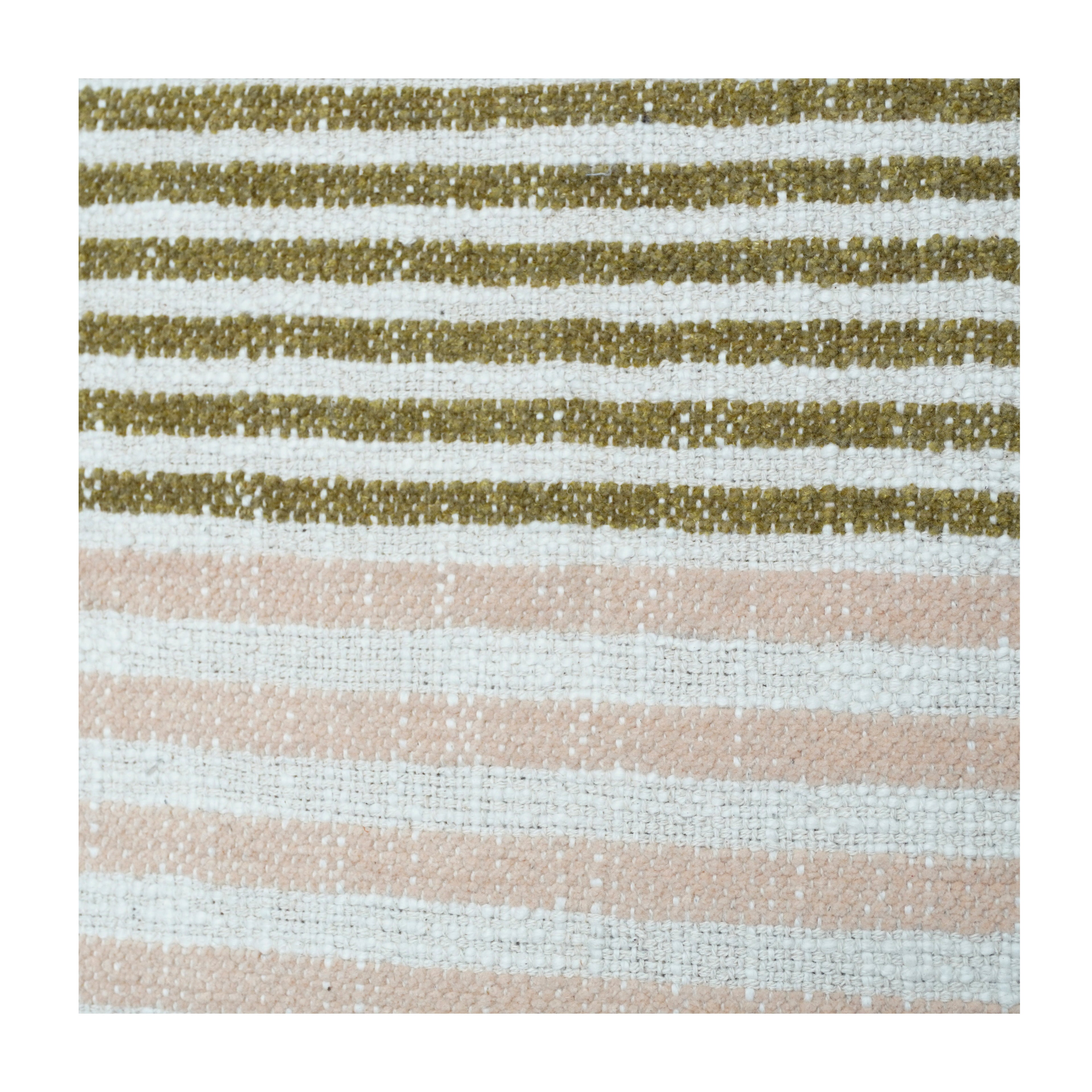 100% Cotton Striped Cushion Cover | Neutral Beige & Olive Green Woven Pillow Cover | Modern Minimalist Home Décor | 18x18 Inch
