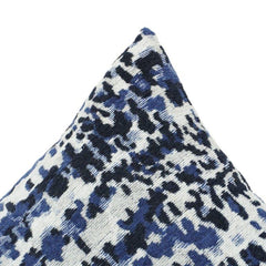 Housse de coussin en coton jacquard abstrait bleu 45x45 cm | Housse de coussin décorative tissée texturée avec fermeture éclair invisible