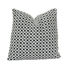 Black & White Checkered Cotton Cushion Cover | Woven Textured Modern Minimalist Pillow Cover (18x18 Inch)