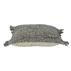 Textured Handwoven Cotton Cushion Cover – Neutral Grey Chunky Weave | Modern Minimalist Throw Pillow Cover (18x18 Inch)