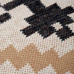 Handwoven Cotton Cushion Cover 45x45 cm | Geometric Tribal Pattern | Woven Decorative Throw Pillow Cover | Boho Modern Home Décor | Concealed Zip