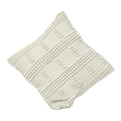Handgewebter Baumwoll-Kissenbezug 45x45 cm | Strukturiertes geometrisches Tufting-Design | Handgemachter Dekokissenbezug