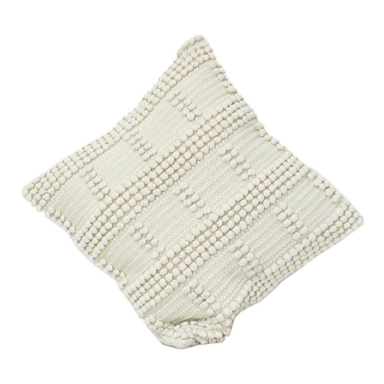 Handwoven Cotton Cushion Cover 45x45 cm | Textured Geometric Tufted Design | Handmade Decorative Pillow Case