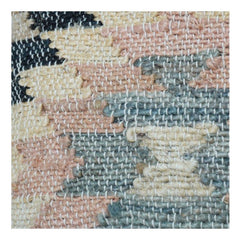 Handmade Jute Cushion Cover 45x45 cm | Tribal Kilim Pattern Decorative Pillow Cover | Boho Rustic Cushion Case