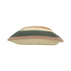 Boho Handwoven Cotton Cushion Cover with Braided Texture & Multi-Stripe Design – 45x45 cm