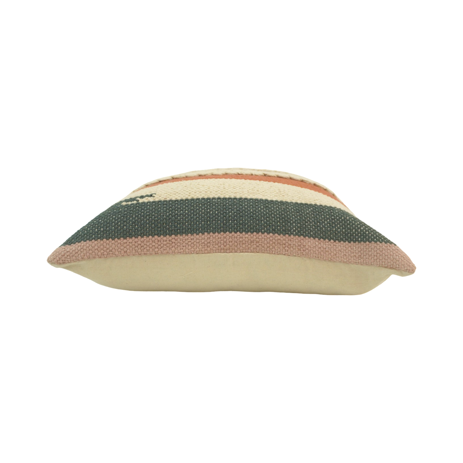 Boho Handwoven Cotton Cushion Cover with Braided Texture & Multi-Stripe Design – 45x45 cm