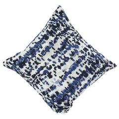Housse de coussin en coton jacquard abstrait bleu 45x45 cm | Housse de coussin décorative tissée texturée avec fermeture éclair invisible