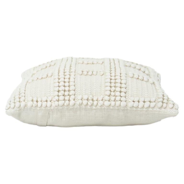Handwoven Cotton Cushion Cover 45x45 cm | Textured Geometric Tufted Design | Handmade Decorative Pillow Case