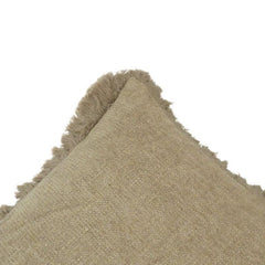 Rustic Fringe Cotton Cushion Cover 45x45 cm | Textured Handmade Decorative Pillow Cover in Natural Taupe
