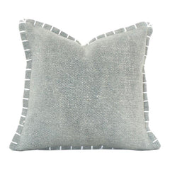 Minimalist Hand-Embroidered Cotton Cushion Cover with Border Stitch – 45x45 cm