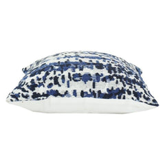 Housse de coussin en coton jacquard abstrait bleu 45x45 cm | Housse de coussin décorative tissée texturée avec fermeture éclair invisible