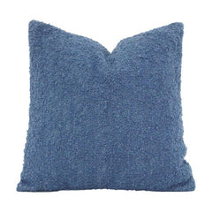 Textured Blue Cotton Cushion Cover | Handmade Bouclé Style Throw Pillow Cover | Modern Minimalist Home Décor | 18x18 Inch