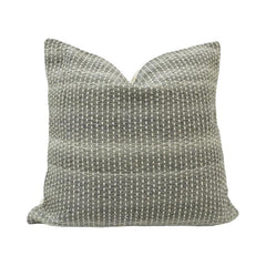Handmade Woven Cotton Cushion Cover 45x45 cm | Textured Grid Design | Neutral Grey Decorative Pillow Cover