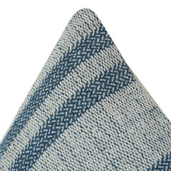 Handwoven Blue Striped Cotton Cushion Cover | Textured Woven Throw Pillow Case | Coastal & Modern Décor Accent (18x18 Inch)