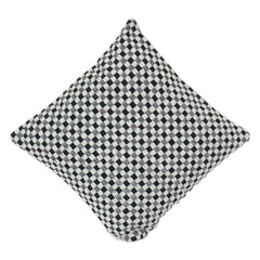 Black & White Checkered Cotton Cushion Cover | Woven Textured Modern Minimalist Pillow Cover (18x18 Inch)