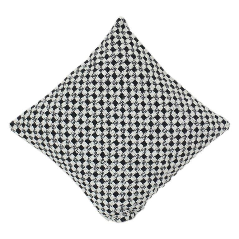 Black & White Checkered Cotton Cushion Cover | Woven Textured Modern Minimalist Pillow Cover (18x18 Inch)