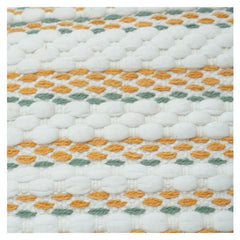 Textured Cotton Cushion Cover 35x50 cm – Handwoven Striped Design in Ivory, Mustard & Sage | Decorative Lumbar Pillow Cover with Hidden Zip