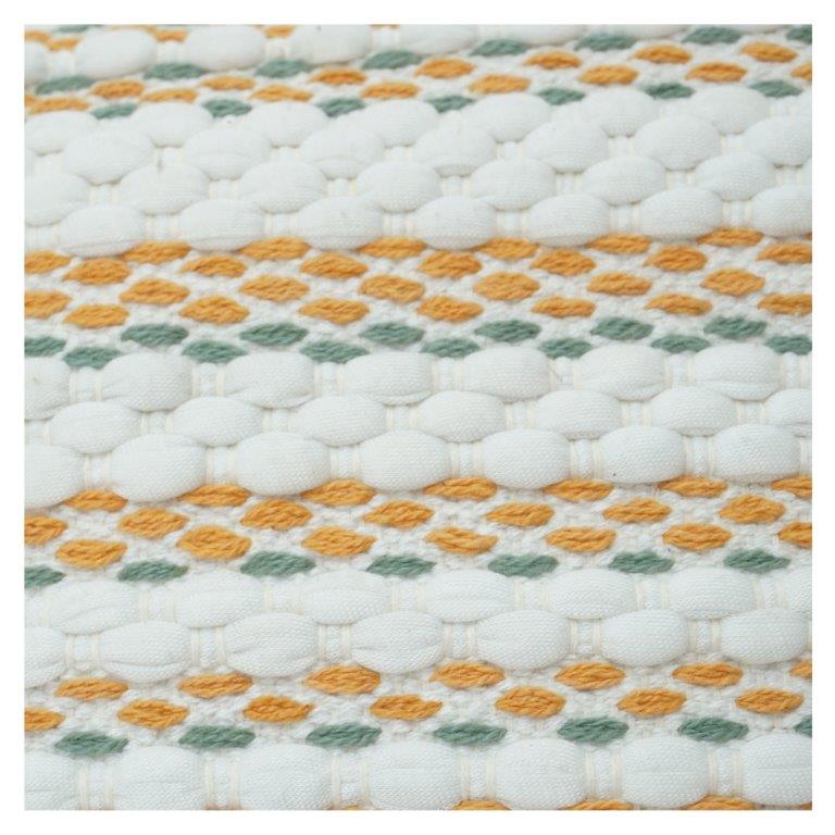 Textured Cotton Cushion Cover 35x50 cm – Handwoven Striped Design in Ivory, Mustard & Sage | Decorative Lumbar Pillow Cover with Hidden Zip