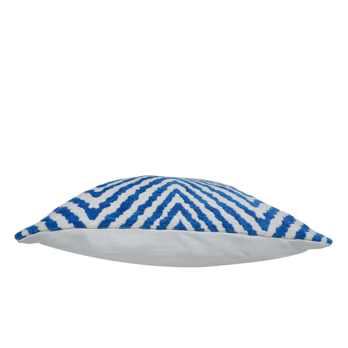 Blue & White Geometric Jacquard Cotton Cushion Cover 45x45 cm | Woven Decorative Throw Pillow Cover | Modern Home Décor | Concealed Zip - Bulk manufacturer & supplier from Panipat, India