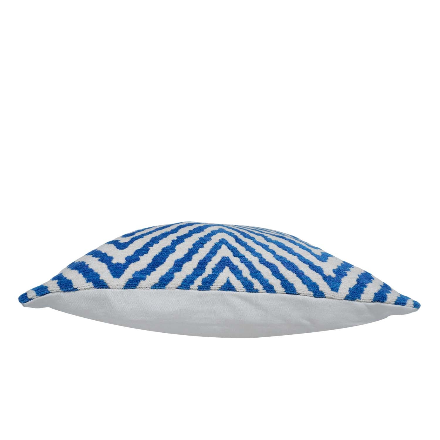 Blue & White Geometric Jacquard Cotton Cushion Cover 45x45 cm | Woven Decorative Throw Pillow Cover | Modern Home Décor | Concealed Zip