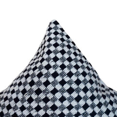 Handmade Cotton Checkered Cushion Cover 45x45 cm | Black & White Woven Throw Pillow Cover | Modern Boho Home Décor