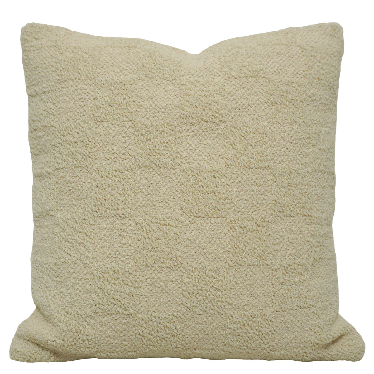 Handwoven Cotton Cushion Cover 45x45 cm | Textured Geometric Woven Design | Soft Decorative Throw Pillow Cover | Hidden Zipper | Boho & Modern Home Décor | Ivory