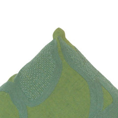 Verdant Bloom Embroidered Cotton Cushion Cover – Green Abstract Botanical Design | 45x45 cm