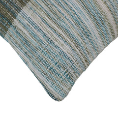 Handwoven Textured Cotton Cushion Cover 45x45 cm | Blue & Grey Woven Decorative Throw Pillow Cover | Modern Boho Home Décor | Hidden Zipper
