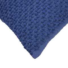 Indigo Loom Fuga Handwoven Cushion Cover – Textured Blue Polyester, 45 x 45 cm