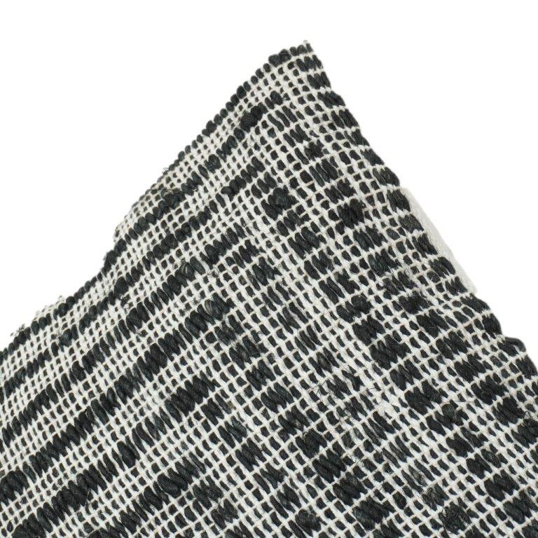 Handwoven Jute Cushion Cover – Black & Natural Geometric Pattern | Rustic Boho Decor | 18x18 Inch