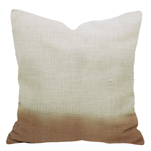Beige & Brown Ombre Tie-Dye Cotton Cushion Cover 45x45 cm