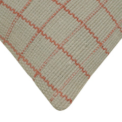 Handwoven Cotton Grid Pattern Cushion Cover 45x45 cm | Woven Decorative Throw Pillow Cover | Soft Textured Beige & Blush Pink | Hidden Zip | Modern Minimalist Home Décor