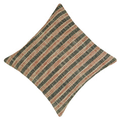 Handwoven Cotton Striped Cushion Cover 45x45 cm | Woven Textured Decorative Throw Pillow Cover | Rustic Farmhouse Sofa Cushion Cover | Concealed Zipper