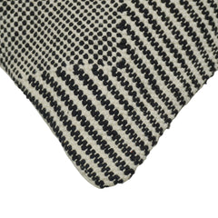 Handwoven Cotton Cushion Cover 45x45 cm – Black & Ivory Abstract Geometric Pattern