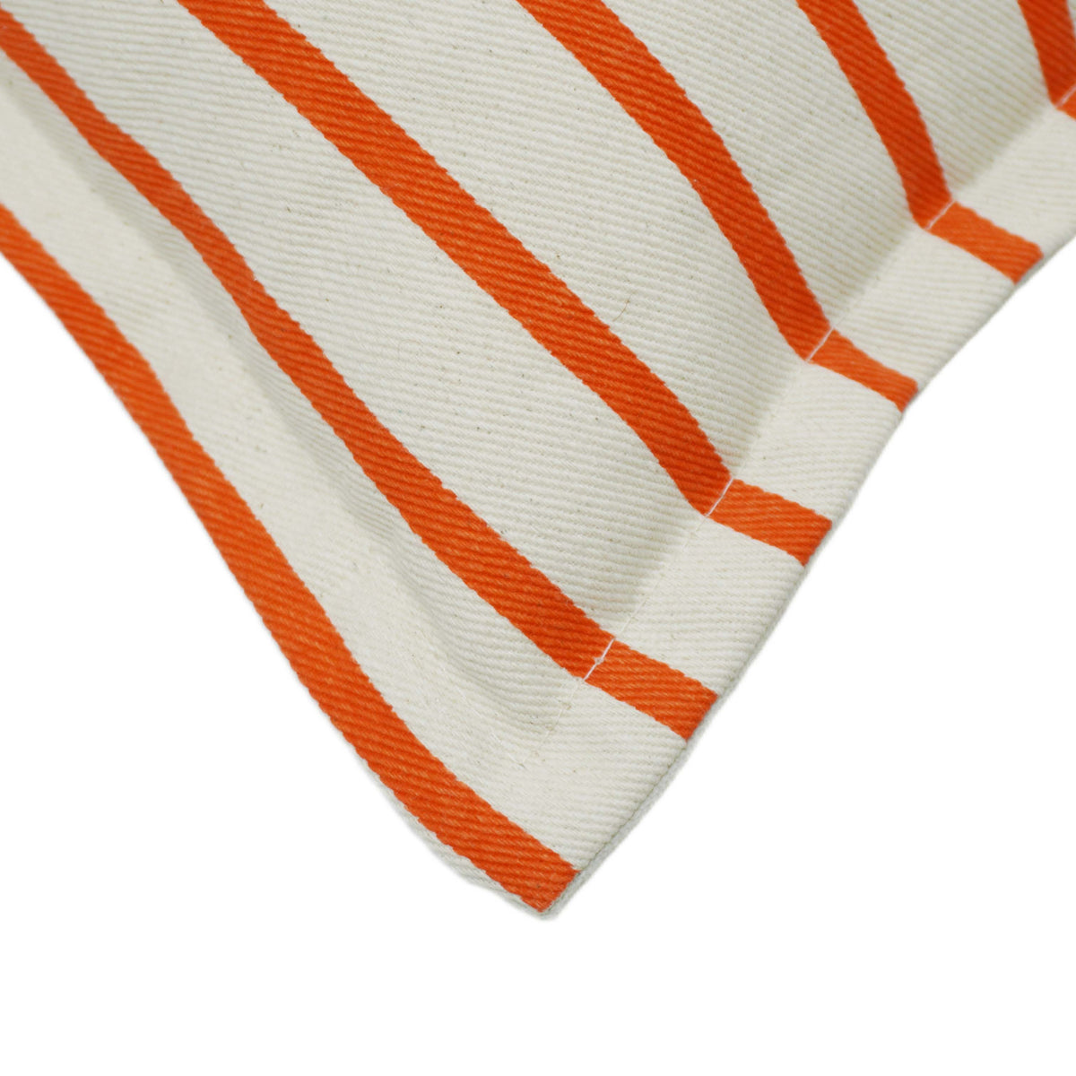 Handwoven Ivory & Orange Striped Cushion Cover – 35 x 50 cm