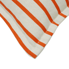 Handwoven Ivory & Orange Striped Cushion Cover – 35 x 50 cm