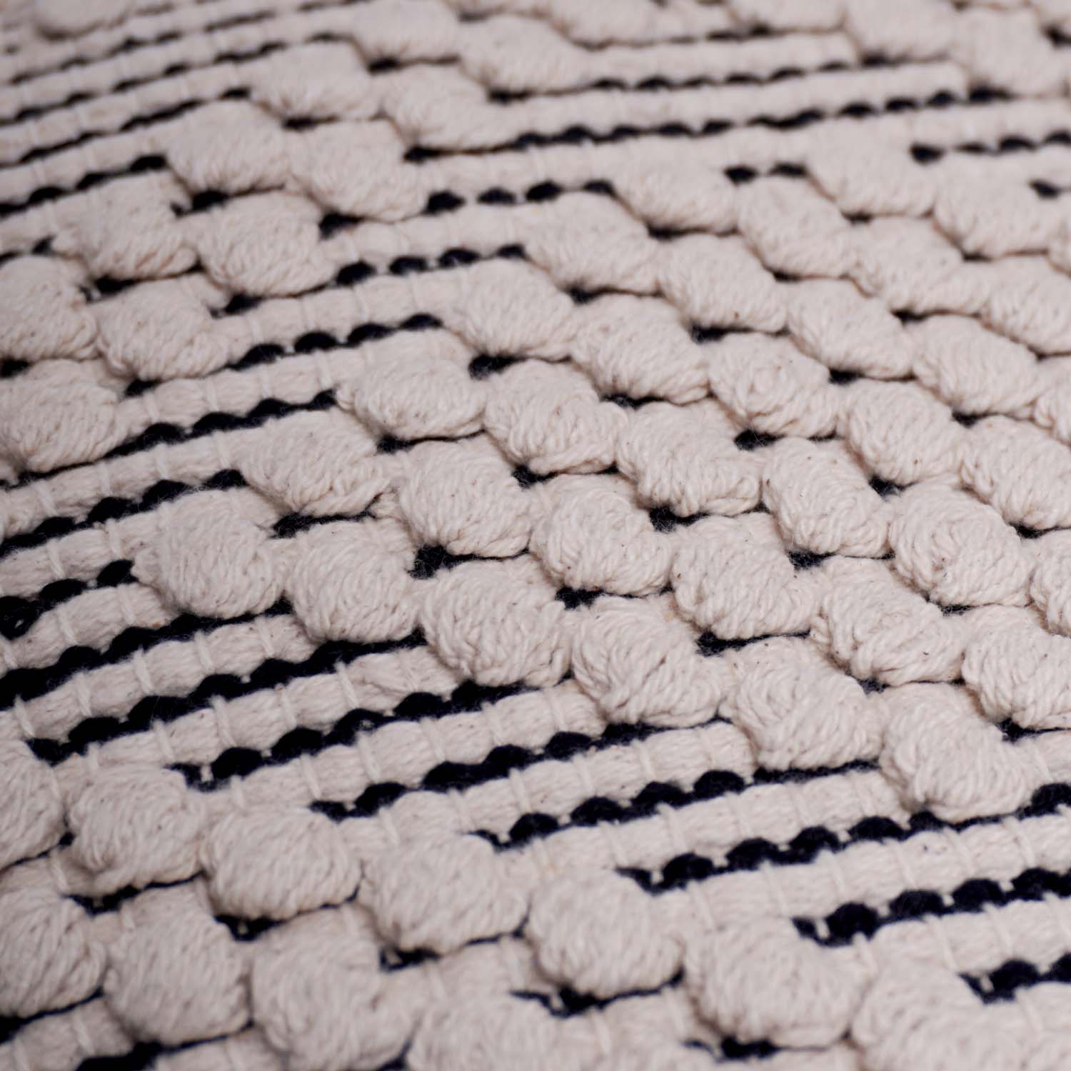 Handmade Textured Cotton Cushion Cover 45x45 cm | Geometric Woven Knot Pattern | Boho Modern Decorative Throw Pillow Cover