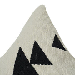 Geometric Hand Woven Cotton Cushion Cover – Abstract Tribal Pattern | 18x18 Inch Decorative Pillow Cover