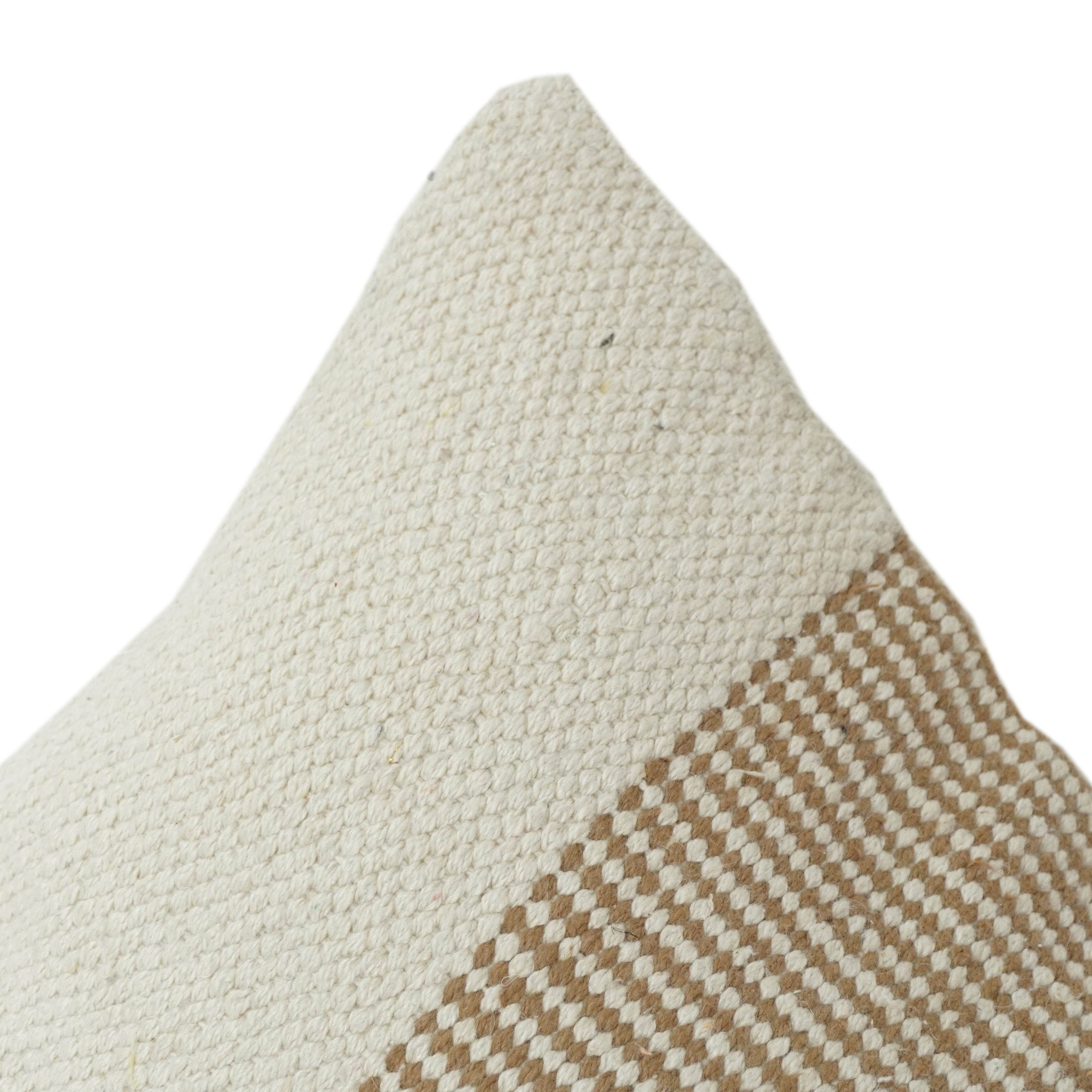 Ivory Beige Striped Cotton Cushion Cover | Handwoven Texture | 18x18 Inch Minimal Décor Pillow Cover