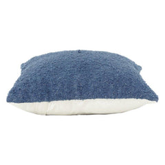 Textured Blue Cotton Cushion Cover | Handmade Bouclé Style Throw Pillow Cover | Modern Minimalist Home Décor | 18x18 Inch