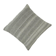 Handmade Woven Cotton Cushion Cover 45x45 cm | Textured Grid Design | Neutral Grey Decorative Pillow Cover