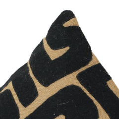Black Abstract Geometric Cotton Cushion Cover | Modern Tribal Pattern | 18x18 Inch