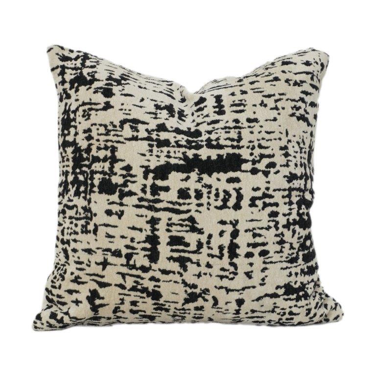 Black Abstract Cotton Jacquard Cushion Cover | Woven Textured Modern Pillow | 18x18 Inch - Bulk manufacturer & supplier from Panipat, India