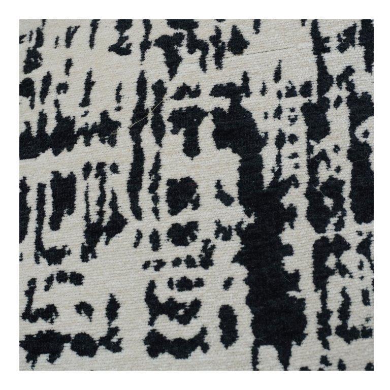 Black Abstract Cotton Jacquard Cushion Cover | Woven Textured Modern Pillow | 18x18 Inch - Bulk manufacturer & supplier from Panipat, India