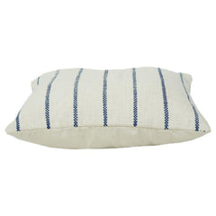Minimalist Beige & Navy Striped Cotton Cushion Cover | Woven Textured Throw Pillow Cover | 18x18 Inch
