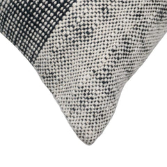 Handwoven Cotton Cushion Cover 45x45 cm | Black & Ivory Striped Woven Throw Pillow Cover | Modern Boho Farmhouse Decorative Cushion Cover | Hidden Zipper