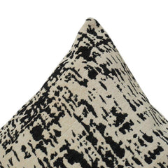 Schwarzer abstrakter Baumwoll-Jacquard-Kissenbezug | Gewebte strukturierte moderne Kissenhülle | 45x45 cm