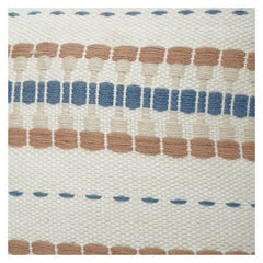 Handwoven Cotton Cushion Cover 45x45 cm | Striped Textured Design | Neutral Boho Décor Pillow Cover