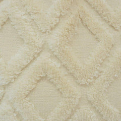 Ivory Diamond Tufted Cotton Cushion Cover – 45x45 cm | Textured Boho Decorative Pillow Cover