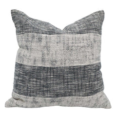 Handwoven Cotton Cushion Cover 45x45 cm | Black & Ivory Striped Woven Throw Pillow Cover | Modern Boho Farmhouse Decorative Cushion Cover | Hidden Zipper